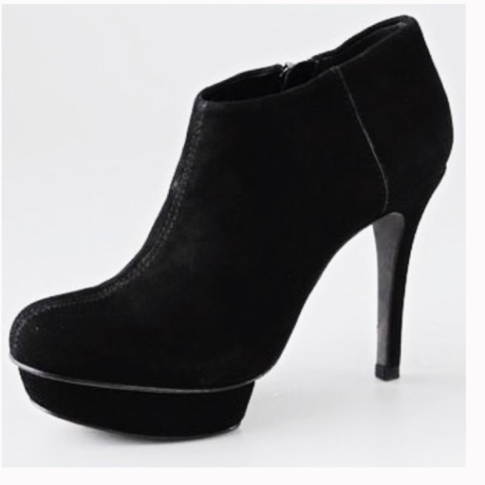 Tory Burch Cidnay Suede Stiletto Platform Black Booties Size 7